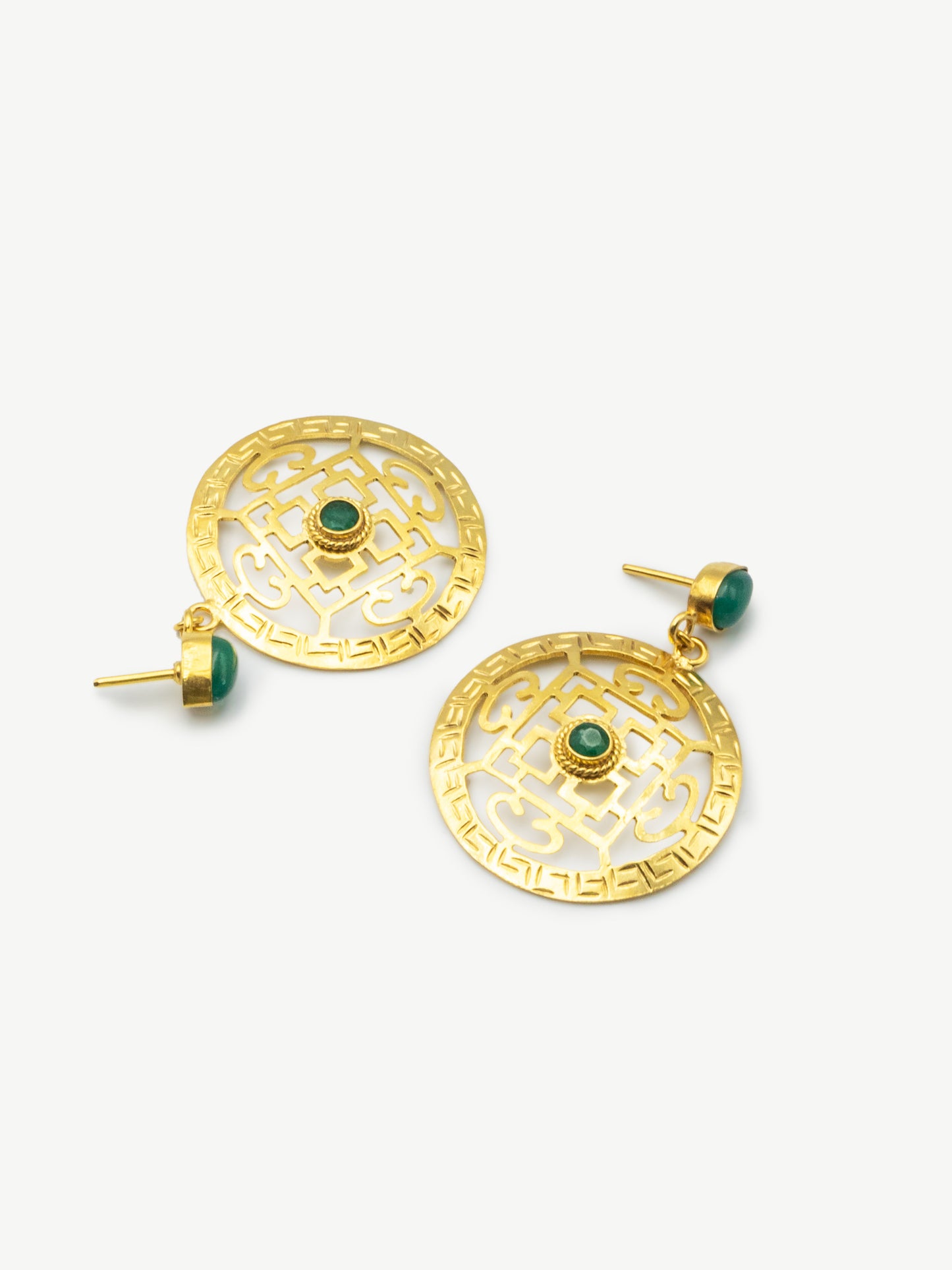 Green Mandala Earrings