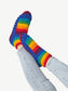 Warm Rainbow Woolen Socks (red base)