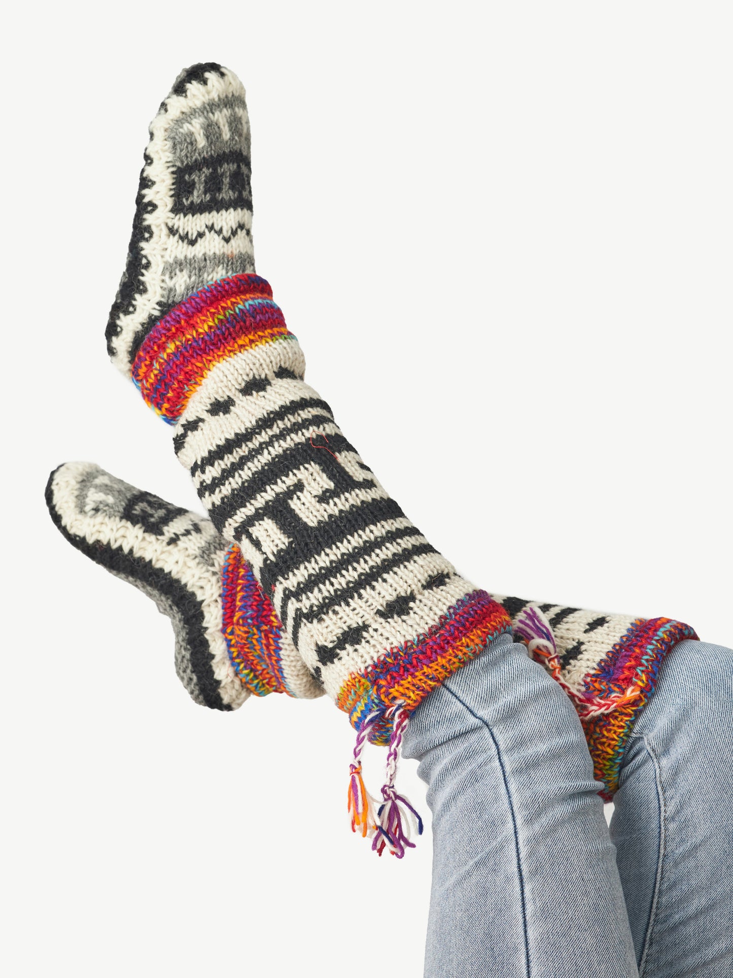 Patterned Fuzzy Woolen Leg Warmers