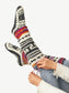 Patterned Fuzzy Woolen Leg Warmers