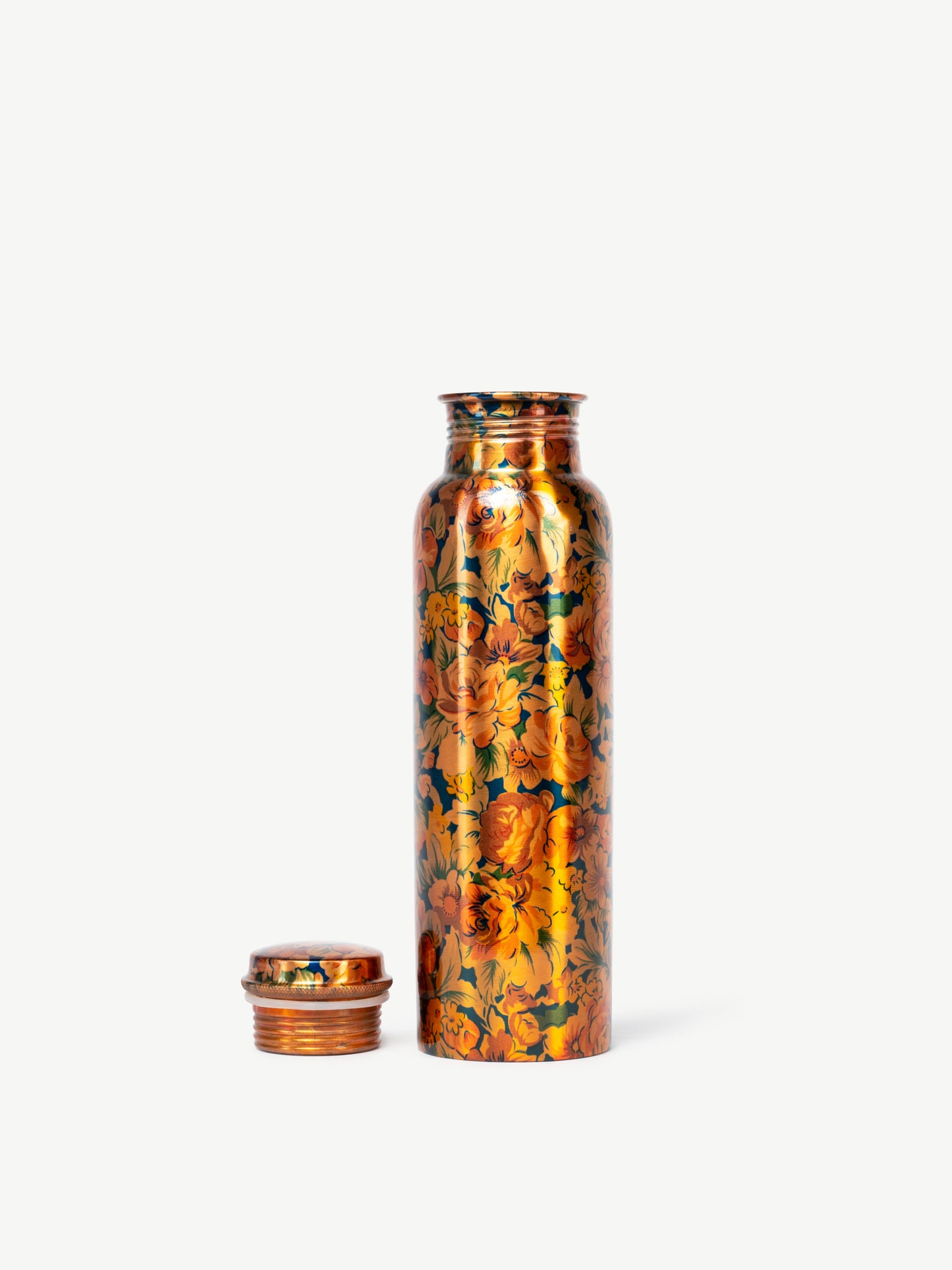 Floral Printed Copper Bottle
