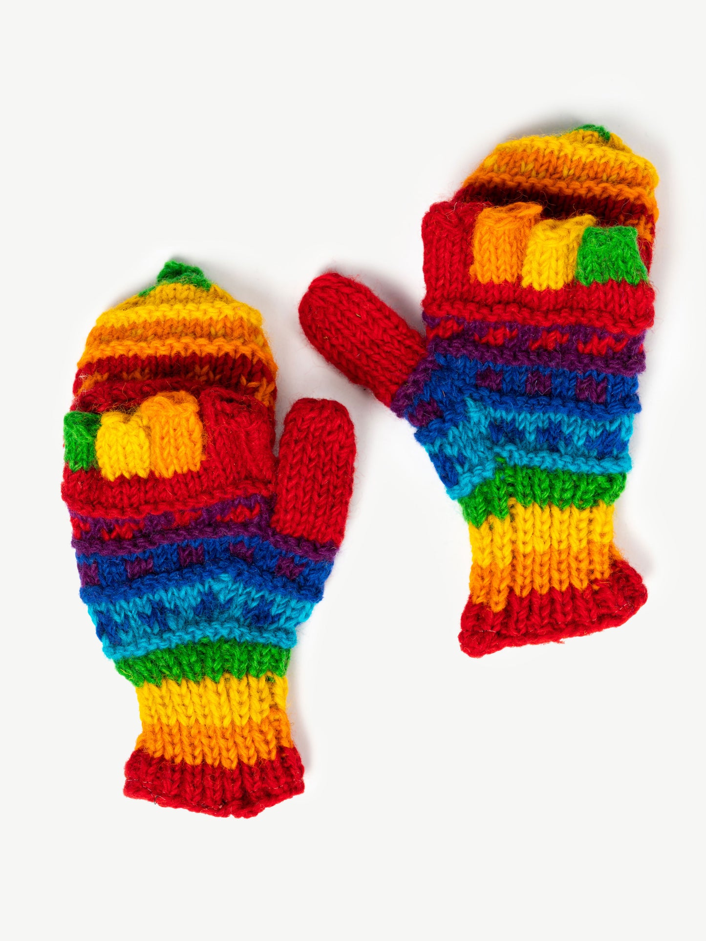 Rainbow Handmade Woolen Mittens/Gloves
